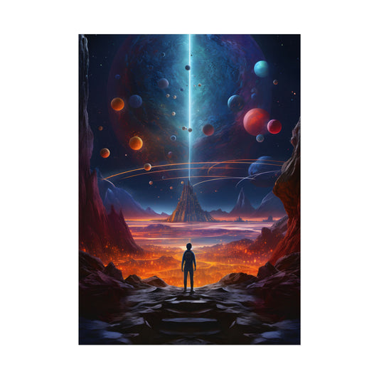Futuristic Wilderness Explorer: Digital Artwork - Poster