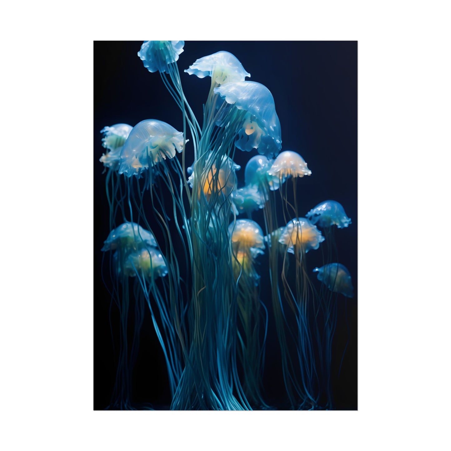 Bioluminescent Oceanic Ballet: Dancer's Magical Night Performance - Poster