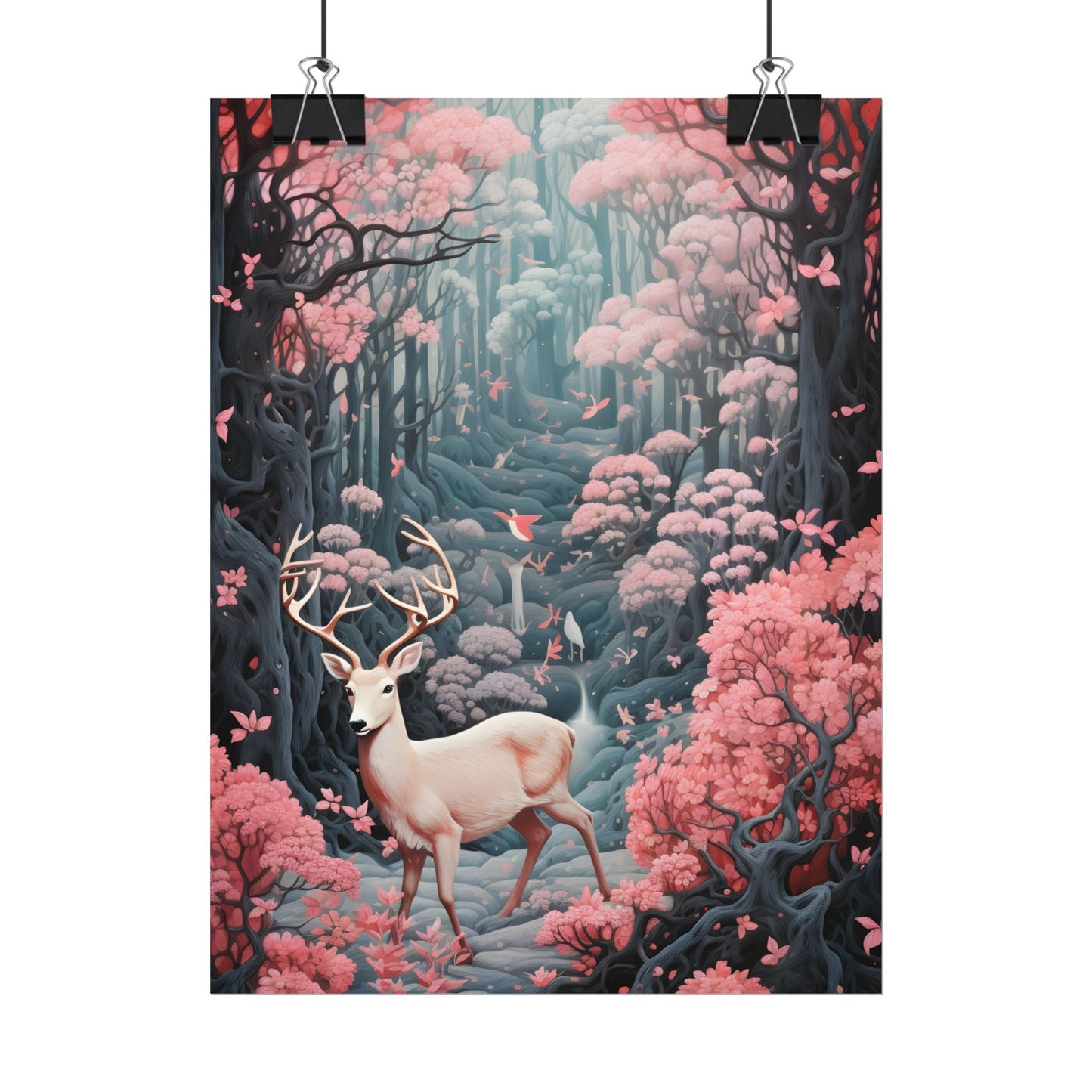 Whimsical Woodland Haven: Six Friends' Enchanted Forest - Poster