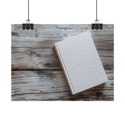 Minimalist Notebook with Embossed Dot Pattern: Unique Stationery Art - Poster