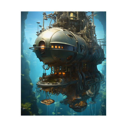 Steampunk Oceanic Adventure: Crew Sails the Horizon - Poster