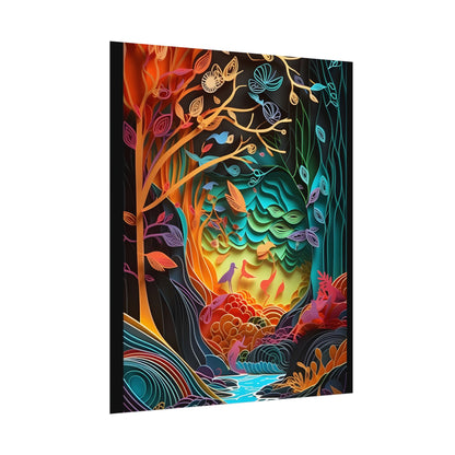 Peaceful Island Oasis: Paper Quilling Landscape Art - Poster