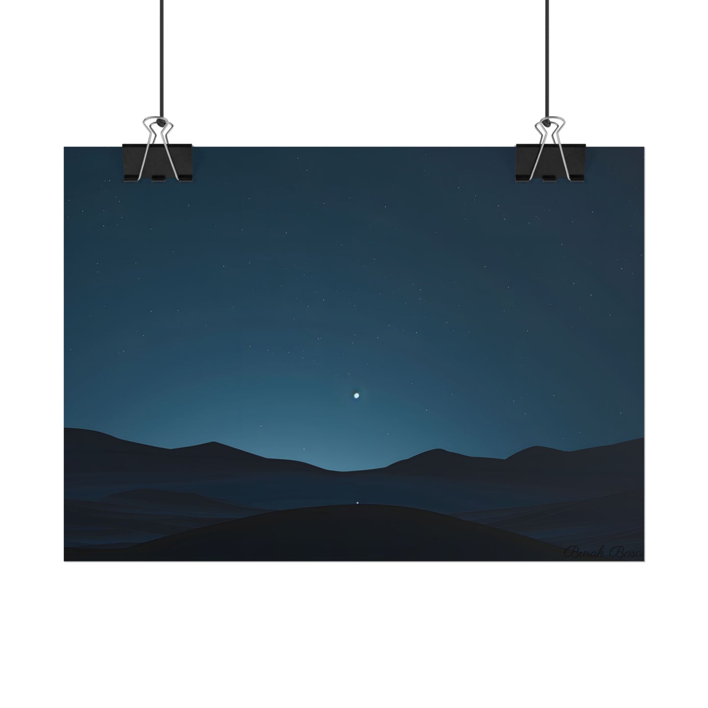 Minimalist Night Sky: Abstract Starry Art - Poster
