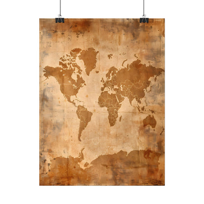 Vintage World Map: Artistic Cartography on Canvas - Poster