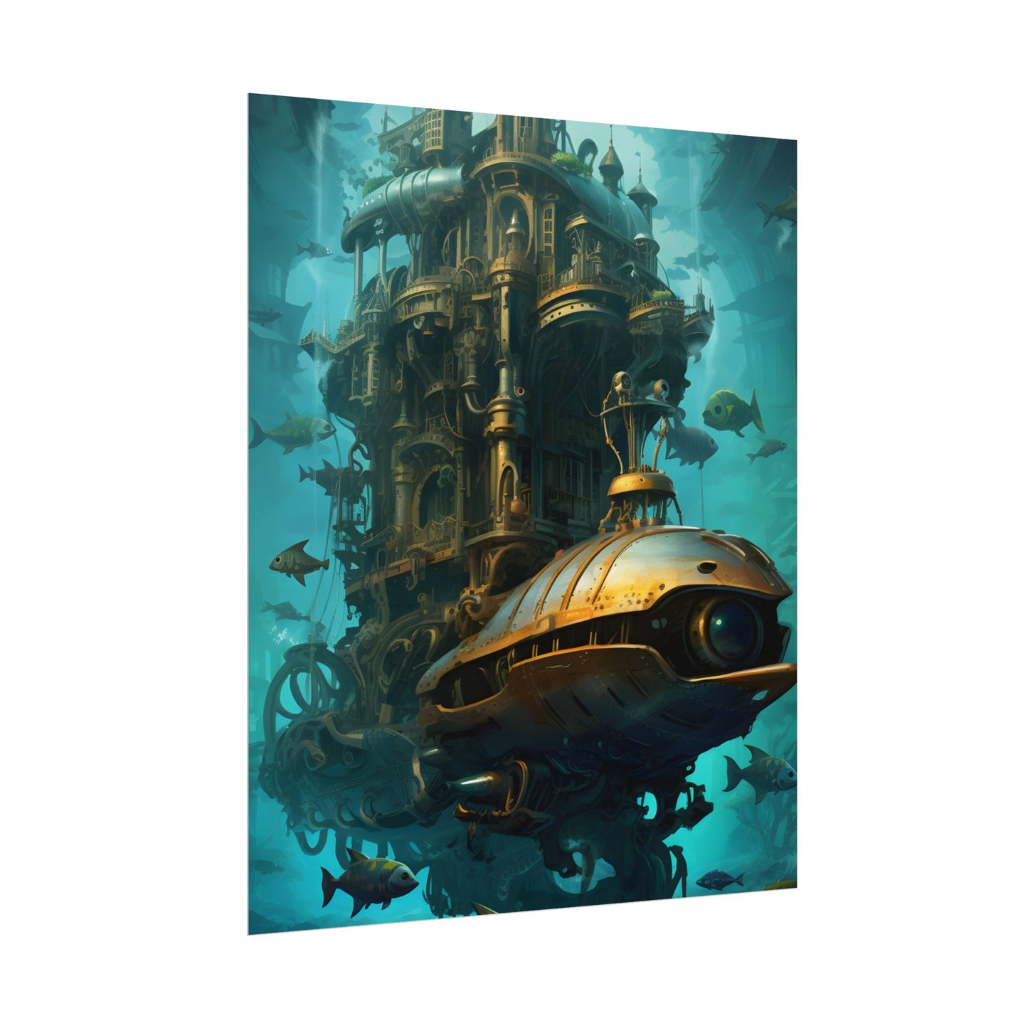 Steampunk Oceanic Adventure: Brass Skirted Explorer - Poster