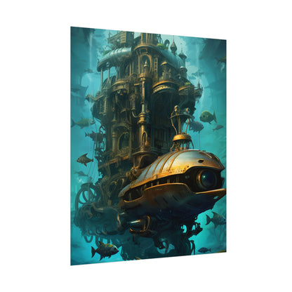 Steampunk Oceanic Adventure: Brass Skirted Explorer - Poster
