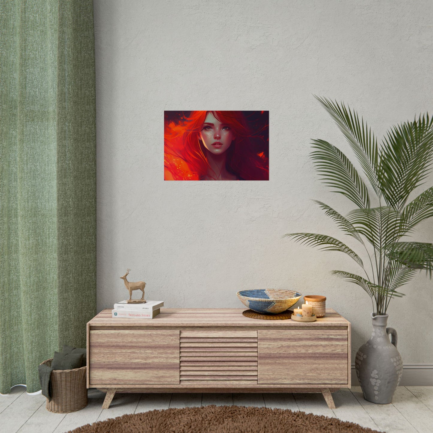 Glowing Female Portrait: Close-Up Artwork - Poster