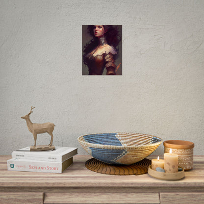 Lovely Brown Hair Portrait: Stunning Female Art - Poster