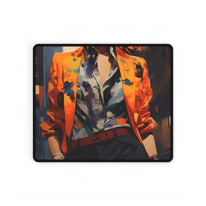 Urban Youthful Portrait: Fashionable City Style Digital Art - Desk Mat
