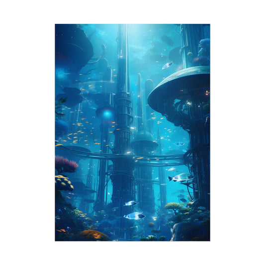 Underwater City of the Future: Submerged Metropolis - Poster