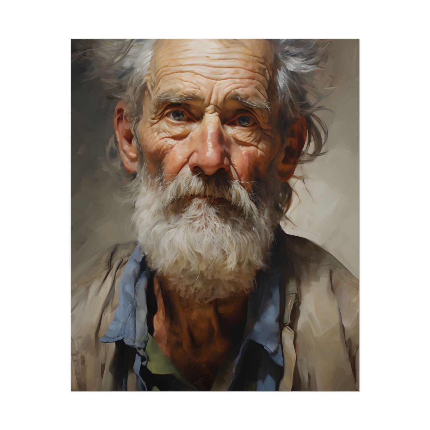 Elderly Wisdom: Portrait of a Timeless Soul - Poster