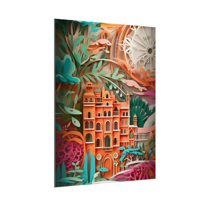 European Paper Quilled Landscape: Artistic Craftsmanship - Poster