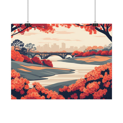 Retro Golf Course Illustration: Classic Greens - Poster
