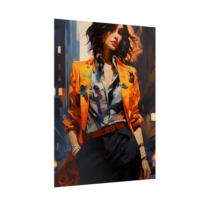 Urban Youthful Portrait: Fashionable City Style Digital Art - Poster
