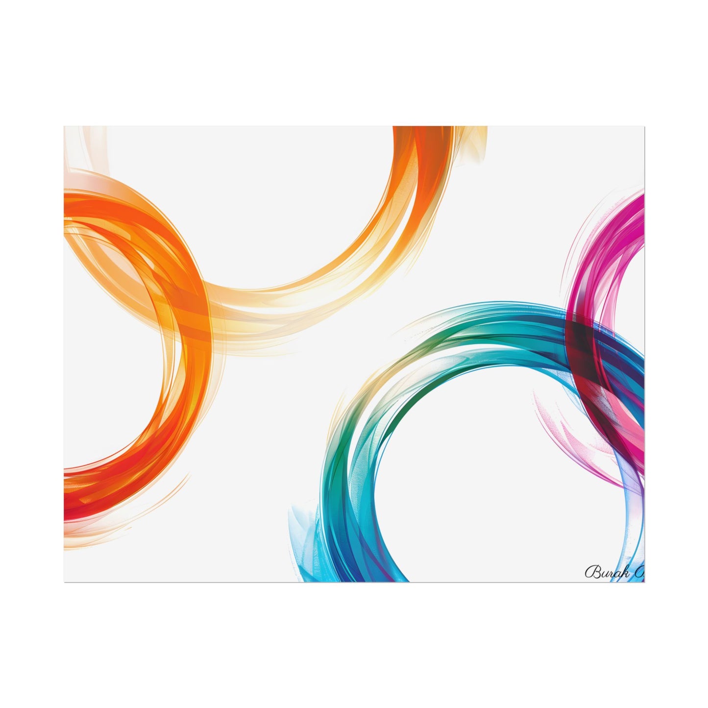 Swirling Abstract Colors: Vibrant Digital Artwork - Poster