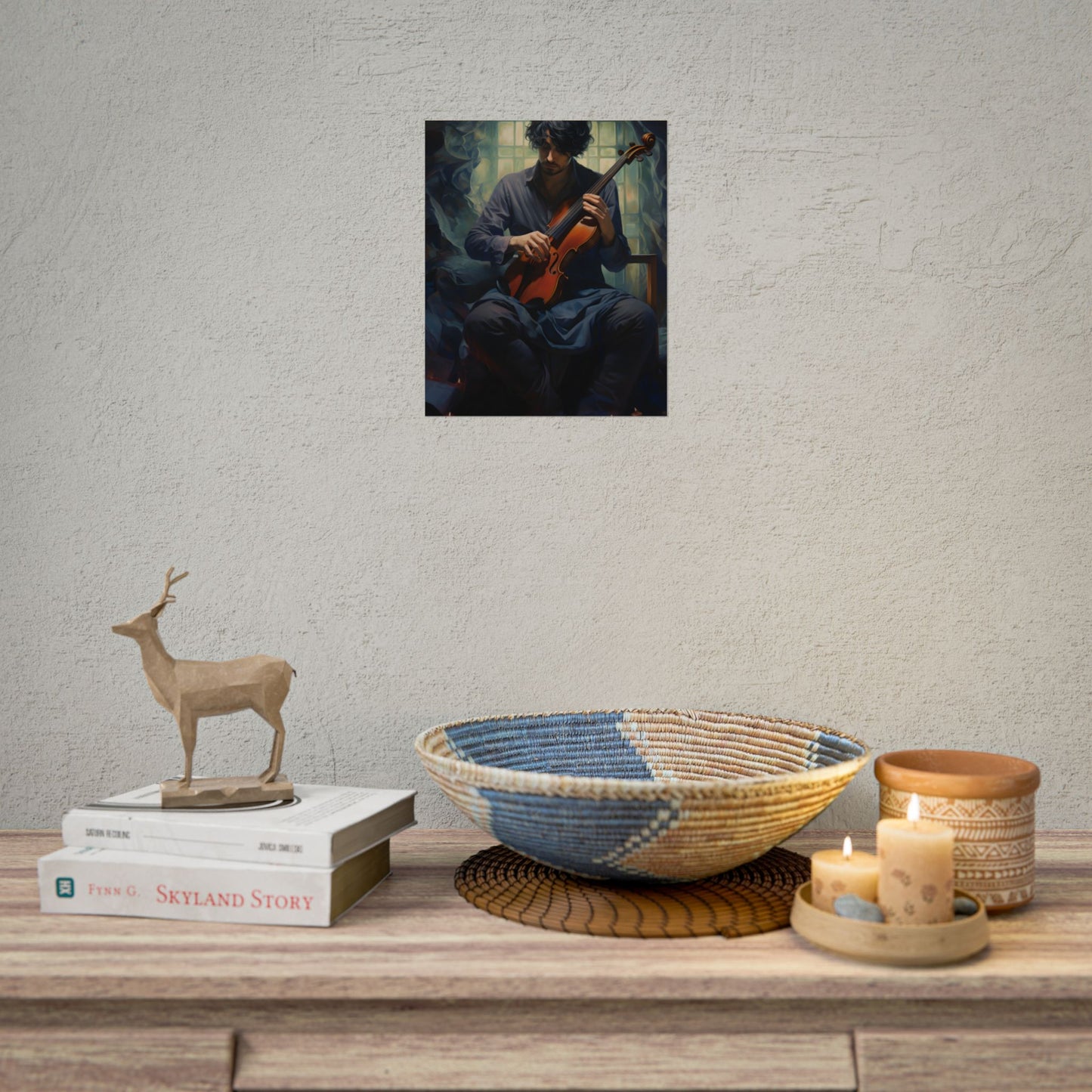 Mysterious Musician: Intimate Guitar Portrait - Poster