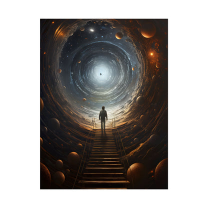 Space-Time Explorer: Intrepid Journey in Black and White - Poster