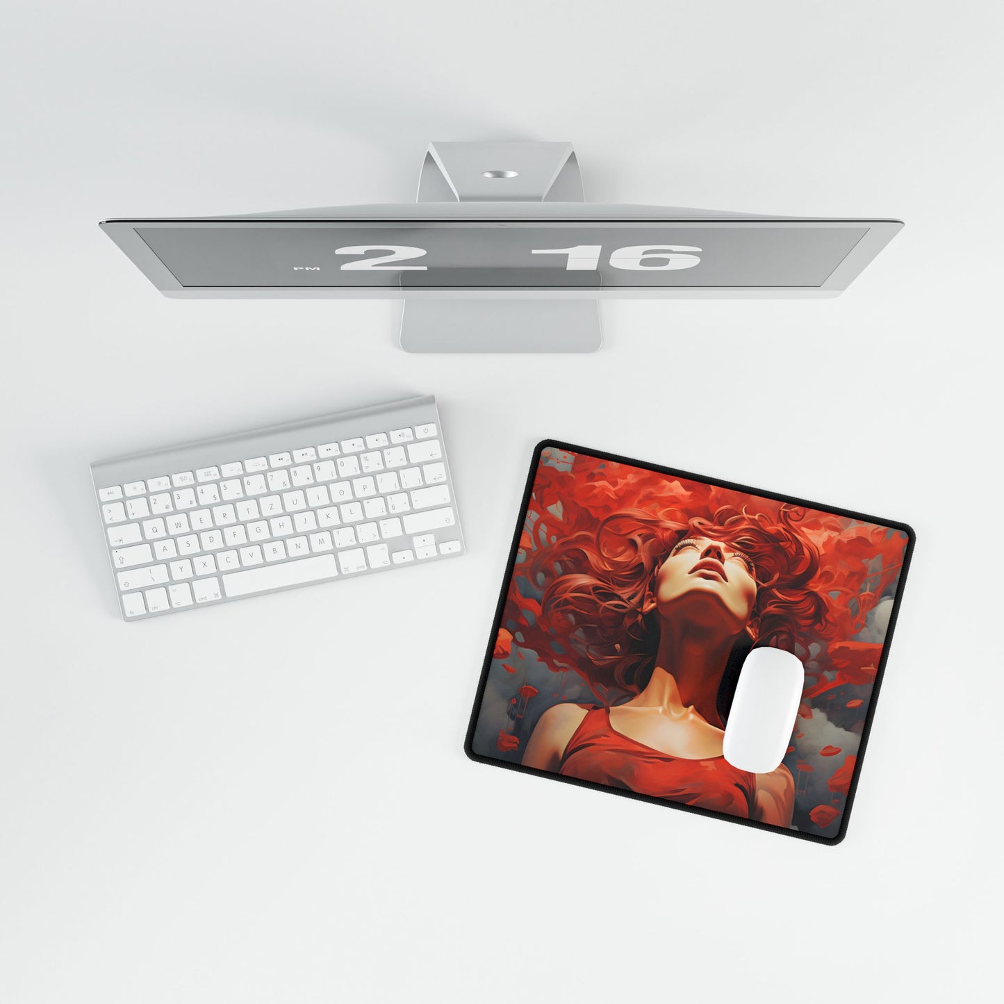 Person in Nature: Outdoors Inspiration Artwork - Desk Mat