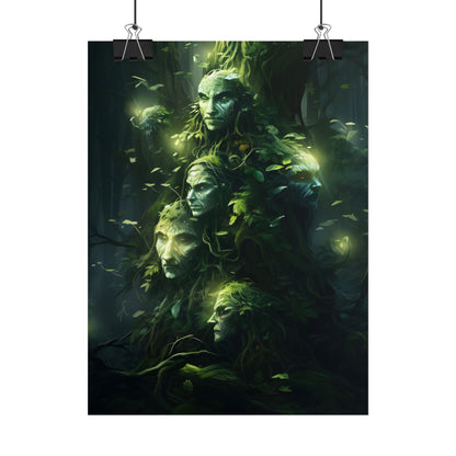 Mystical Morning Guardians: Ancient Forest Spirits - Poster