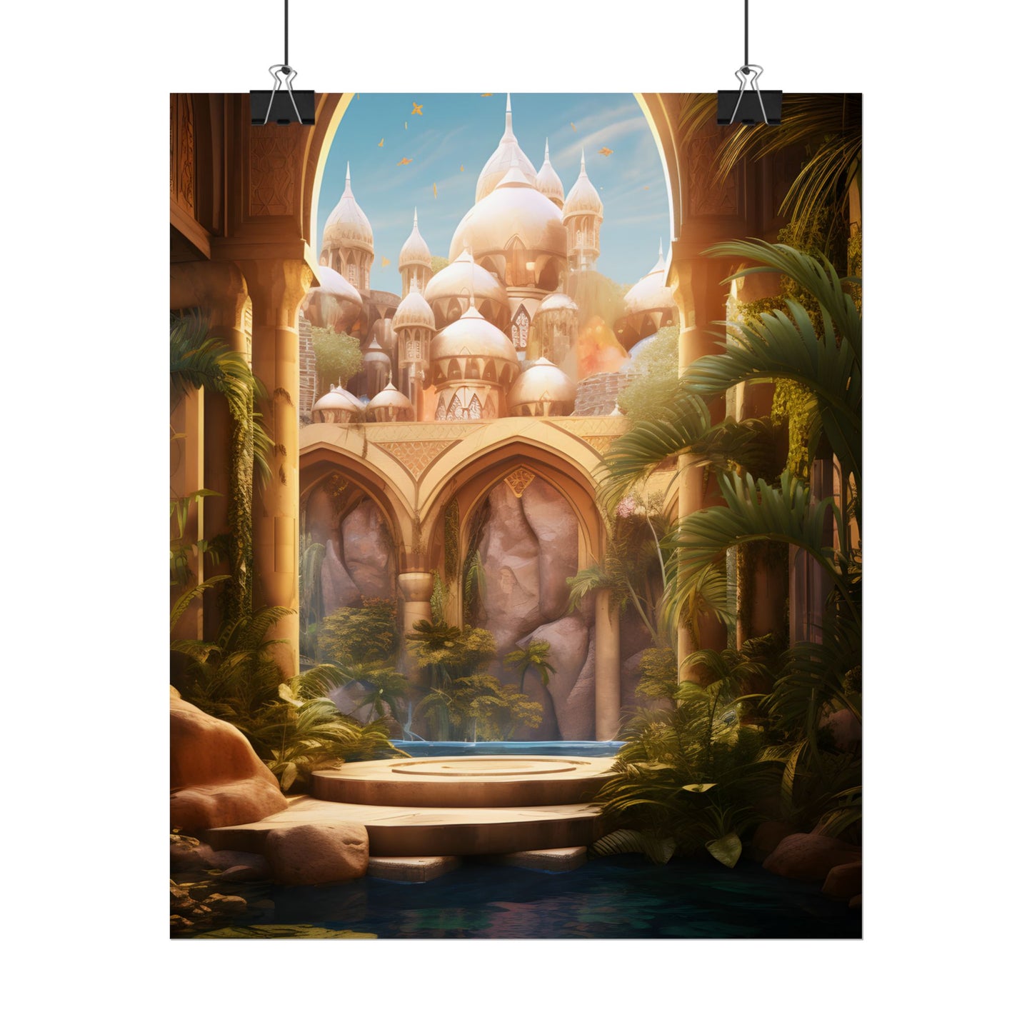 Mythical Desert Oasis: Arabian Nights Inspired Artwork - Poster