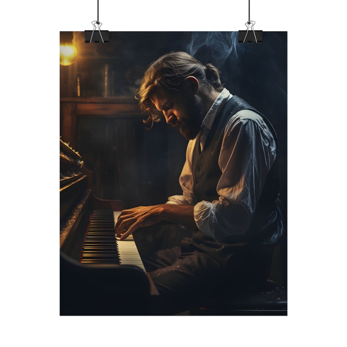 Mysterious Piano Maestro: Musical Artwork - Poster