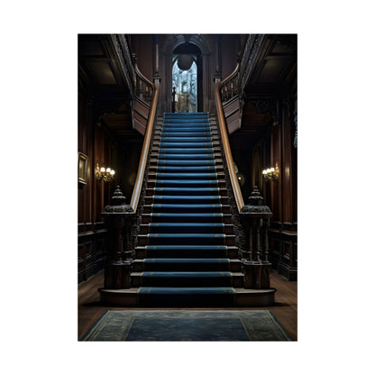 Haunted Gothic Mansion: Spooky Victorian Atmosphere Artwork - Poster