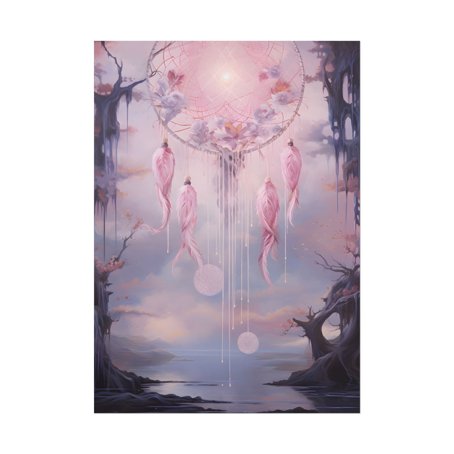 Ethereal Dreamcatcher Realm: Surreal Dreamscape Art - Poster