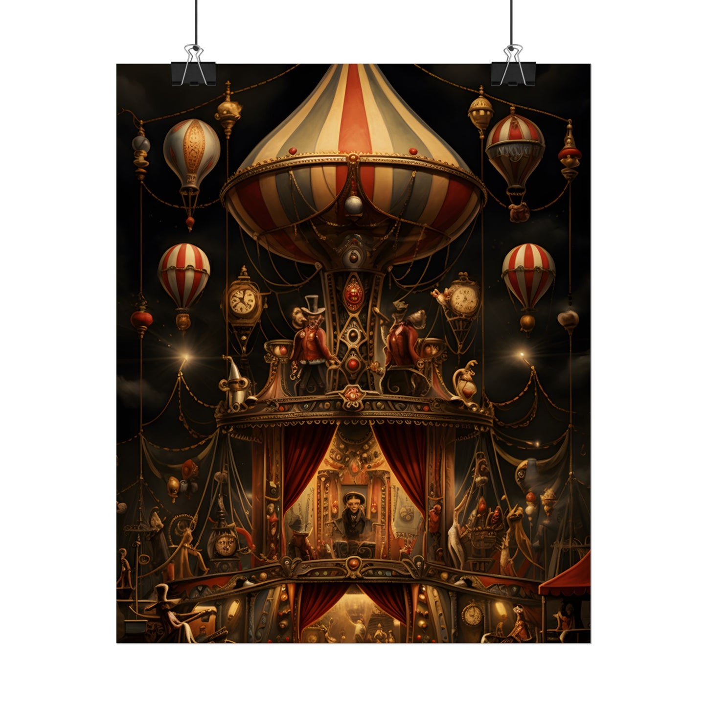 Whimsical Clockwork Circus: A Fantastical Artwork - Poster