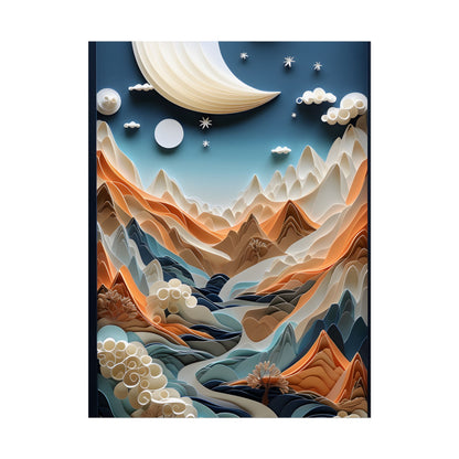 Vibrant European Quilled Landscape: Intricate Paper Art - Poster