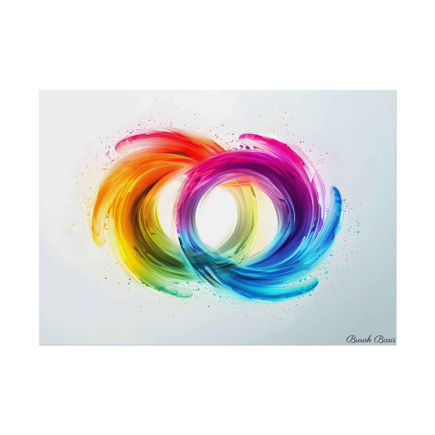 Swirling Colors: Gradient Artwork with Red, Blue, and Yellow Circles - Poster
