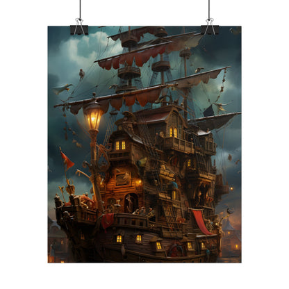 Swashbuckling Time-Traveling Pirates: Traditional Pirate Art - Poster