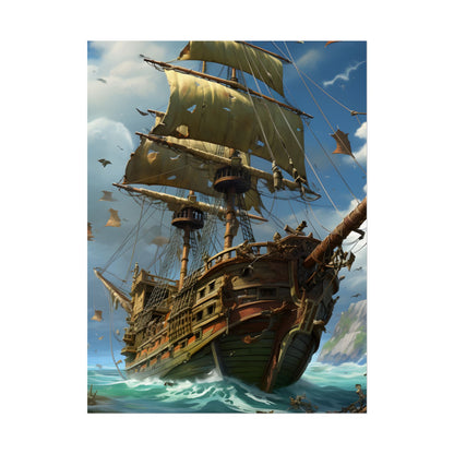 Swashbuckling Time-Traveling Pirate Crew: Colorful Artwork - Poster