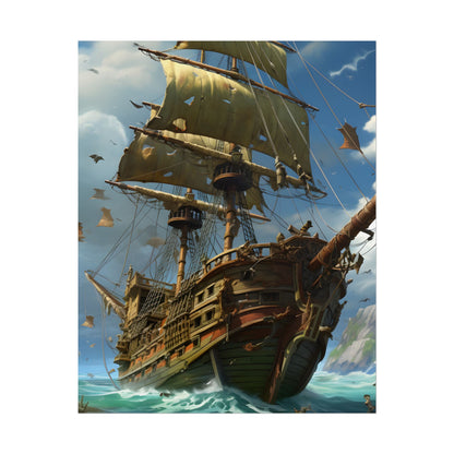Swashbuckling Time-Traveling Pirate Crew: Colorful Artwork - Poster