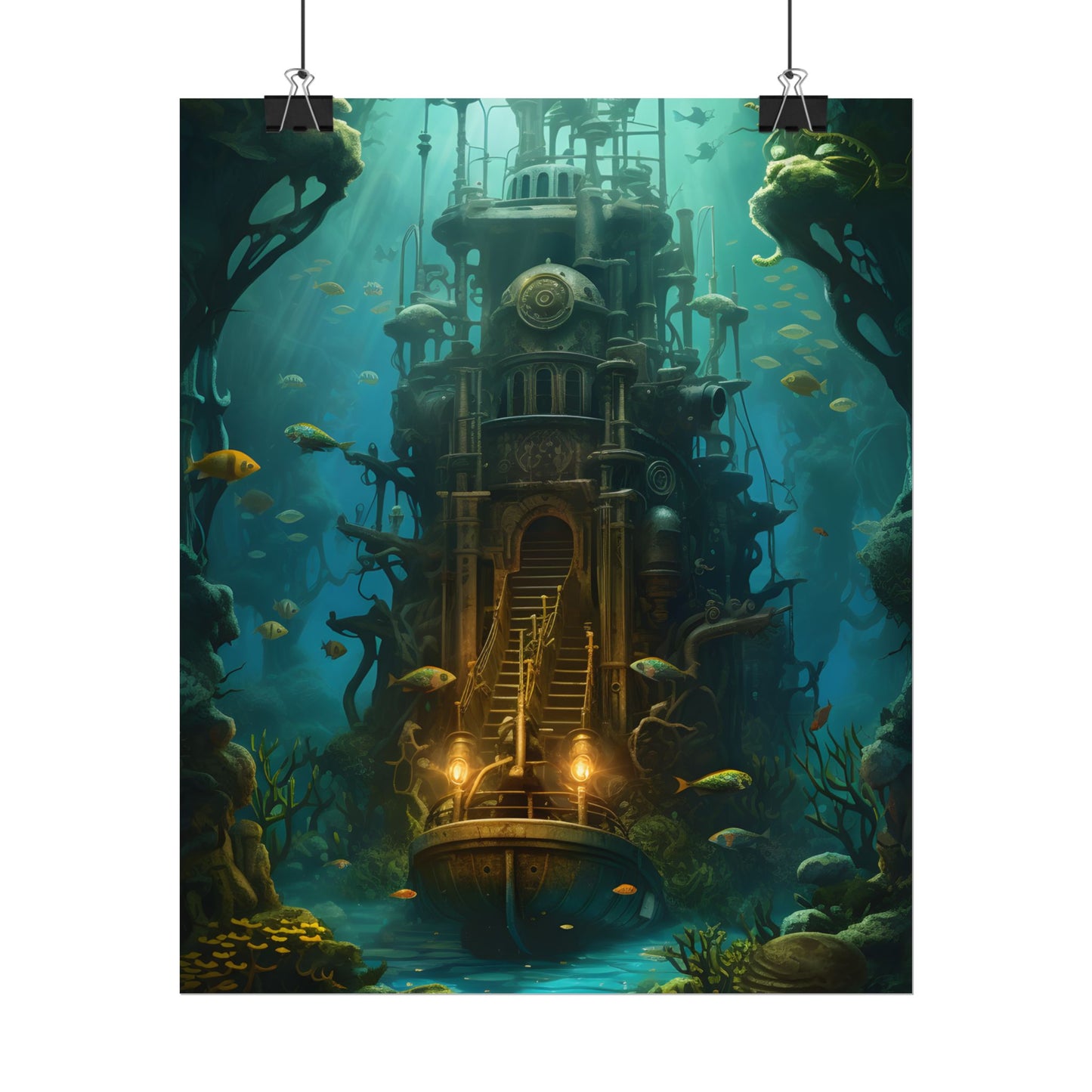 Steampunk Undersea Odyssey: A Journey on the Nautilus - Poster