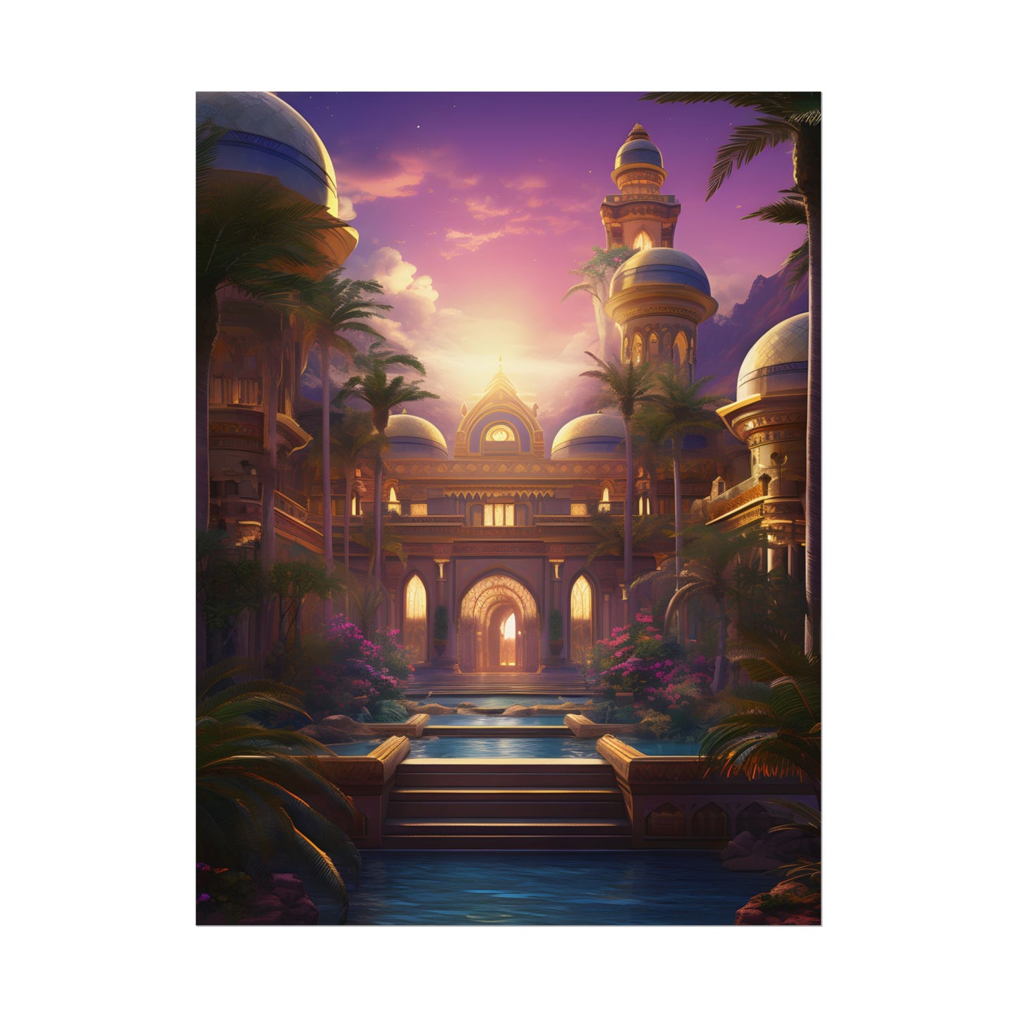 Mythical Desert Oasis: Arabian Nights-Inspired Artwork - Poster