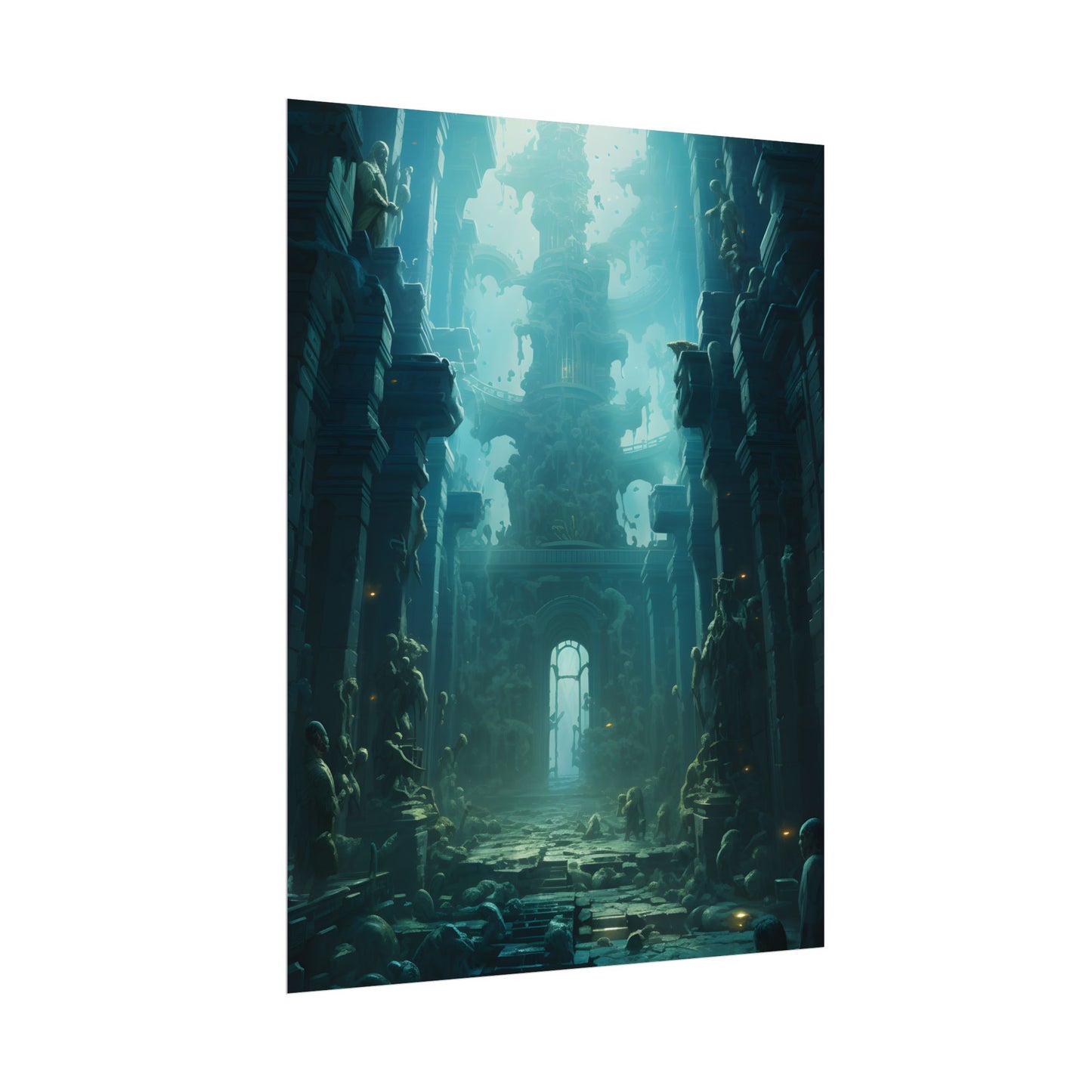 Lost Underwater Civilization: Ancient Ruins in Sunken Depths - Poster