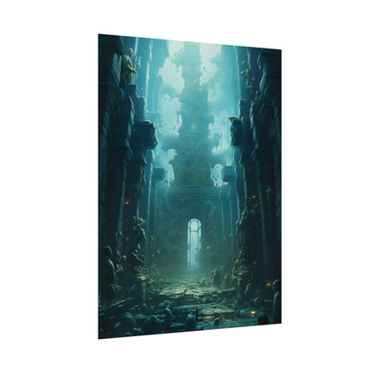 Lost Underwater Civilization: Ancient Ruins in Sunken Depths - Poster