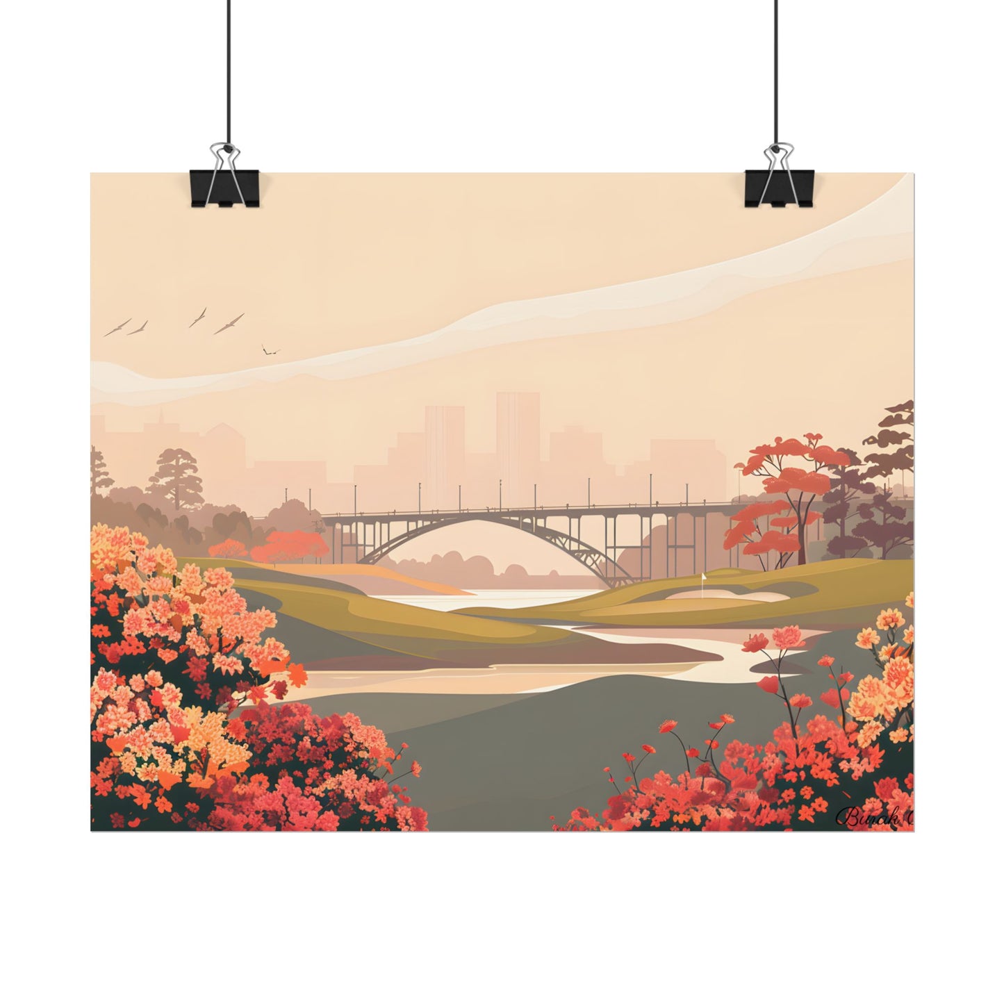 Retro Golf at Augusta: Vintage Illustration - Poster