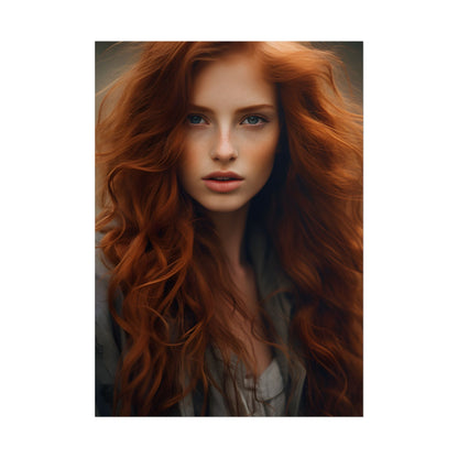 Gorgeous Redhead Woman: Natural Beauty Artwork - Poster