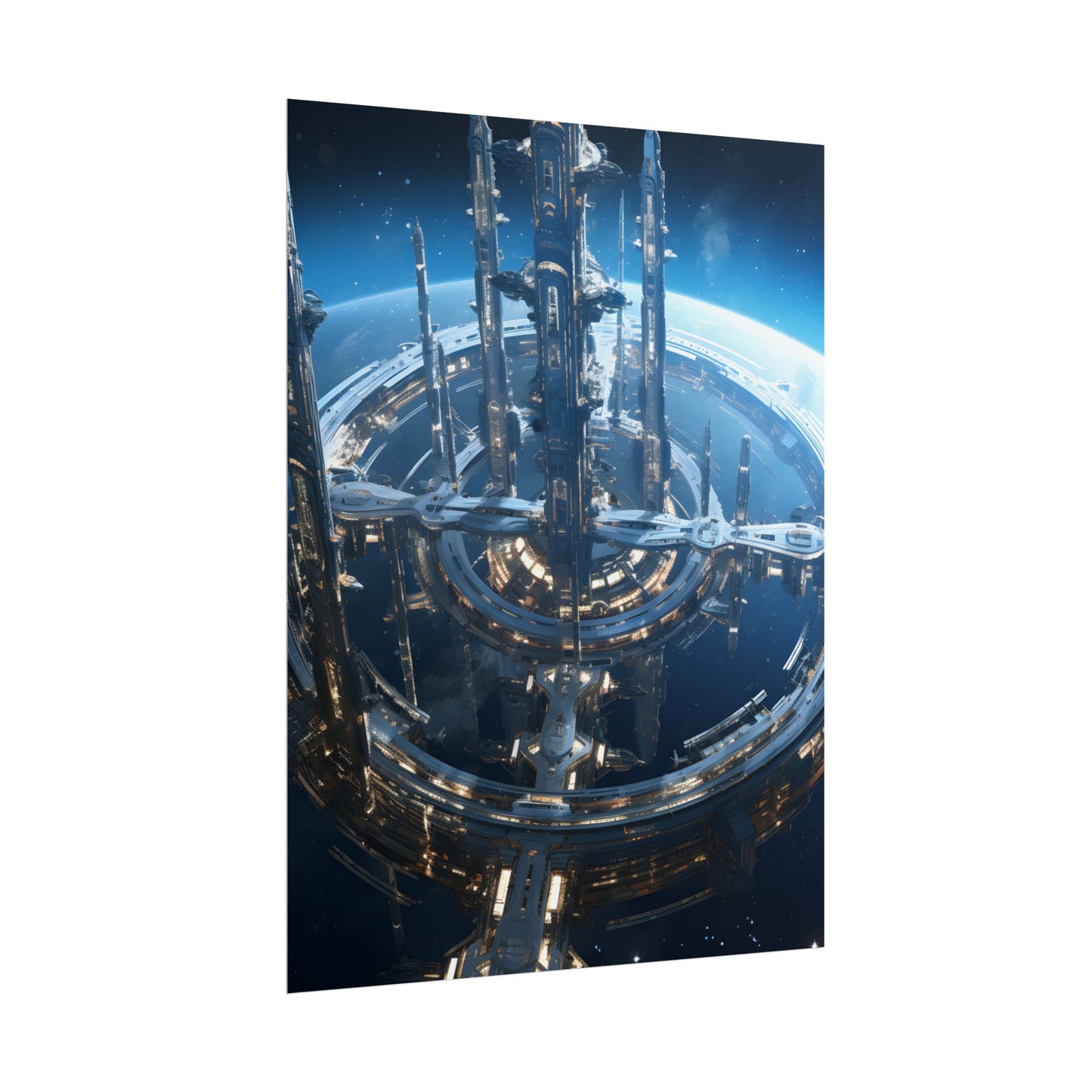 Futuristic Space Station: Aetherial Hub - Poster