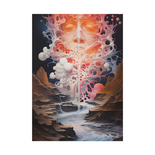 Geometric Reality Tears: Textile Artwork with 6 Portals and Rifts - Poster