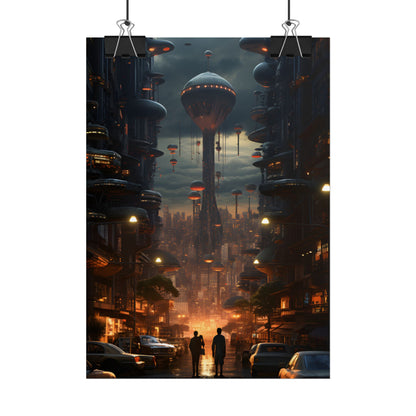 Dystopian Utopia: Perfect Urban Landscape Artwork - Poster