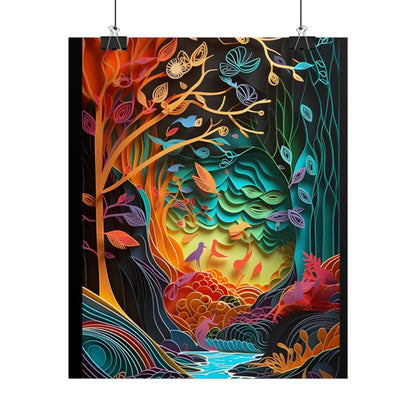Peaceful Island Oasis: Paper Quilling Landscape Art - Poster