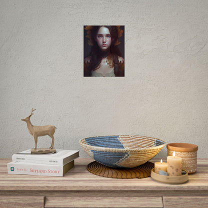 Brown Hair Female Portrait: Artistic Style Digital Art - Poster