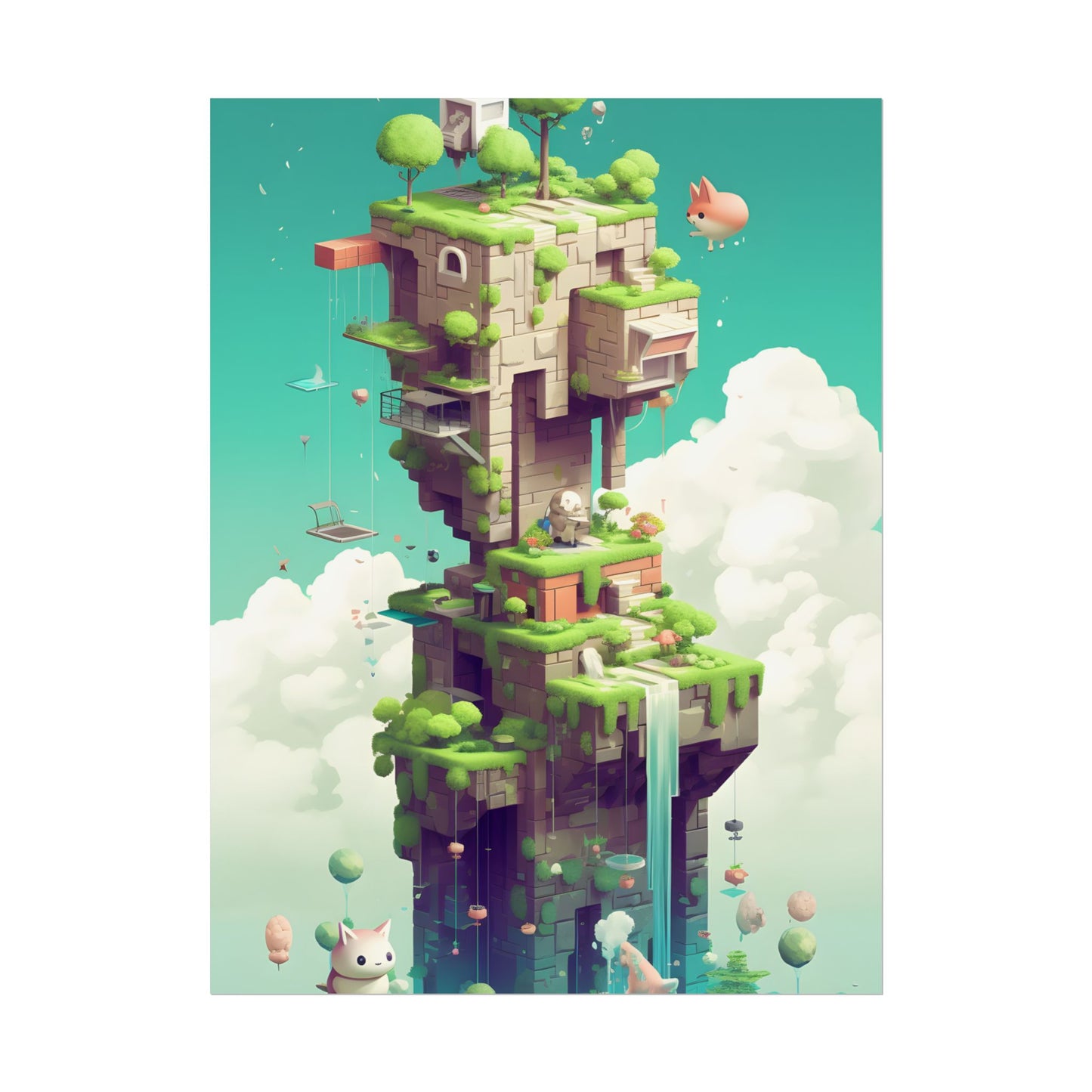 Pixelated Cyber-Pet World: A Group of Colorful Creatures - Poster