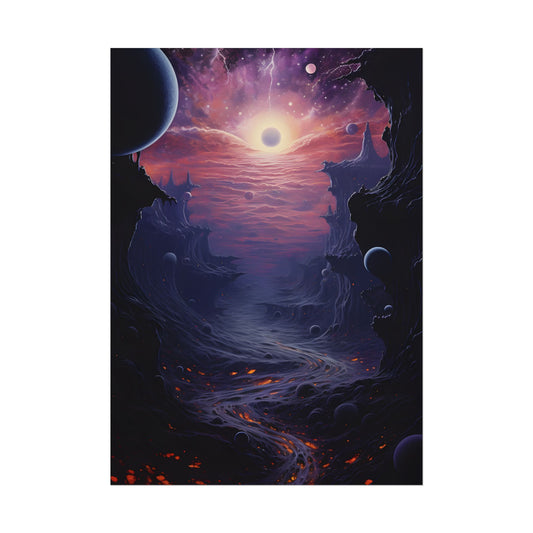 Black Hole Cosmos: Graphic Representation of a Massive Planet - Poster