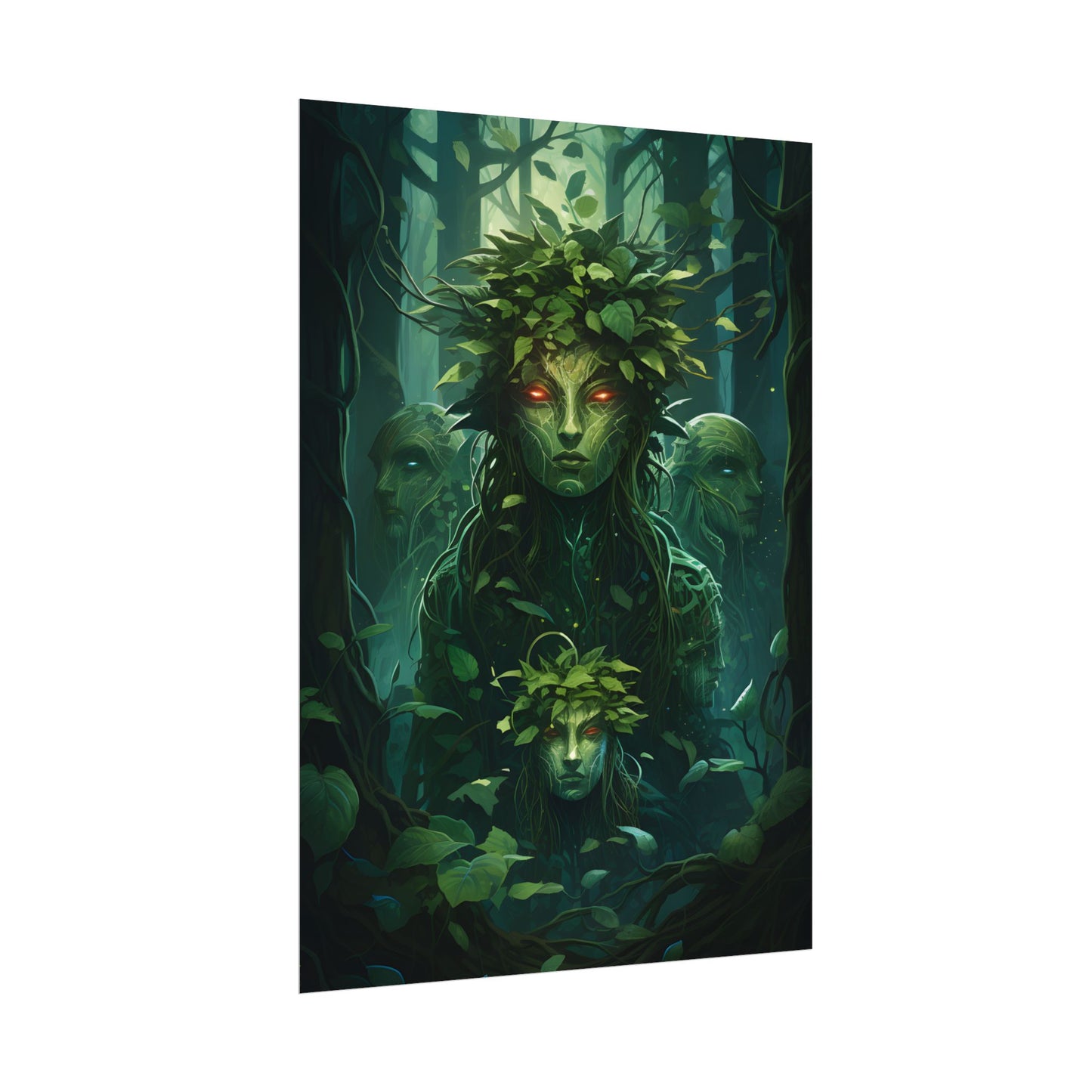 Mystical Forest Guardians: Serene Ancient Tree Spirits - Poster