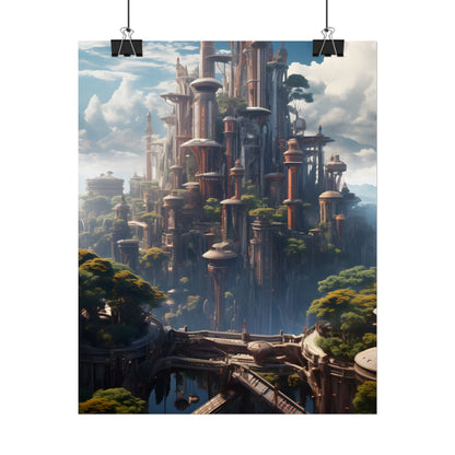 Floating City of Columbia: Breathtaking Modern Urban Landscape - Poster
