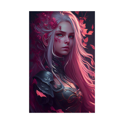 Astonishing Female Portrait with Pink Hair: Artistic Vision - Poster