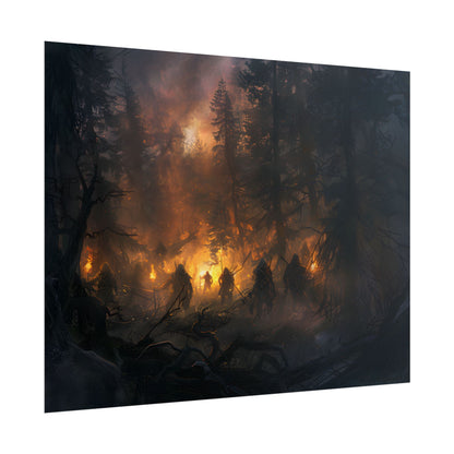 Tranquil Forest Sunset: People Connecting with Nature - Poster